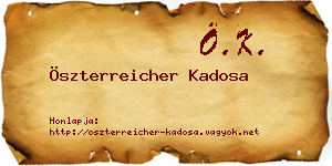 Öszterreicher Kadosa névjegykártya